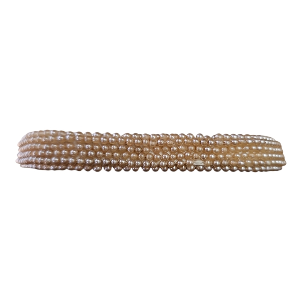 Vintage 1940s Japanese Ivory Pearl Hand Beaded Coin Purse - Picture 9 of 11